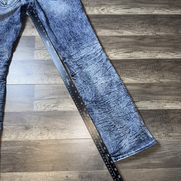 Salvage Supply Co Chaos Bootcut Regular Fit Youth 14R 26x27Blue Distressed Jean - Picture 6 of 7